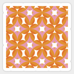 Pink and Orange Groovy 70s Retro Pattern Sticker